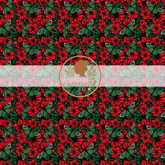 Christmas Butterfly 12x12 Adhesive Vinyl