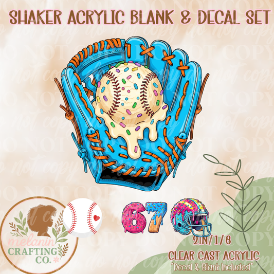 Baseball Glove Acrylic Blank & Shaker Set