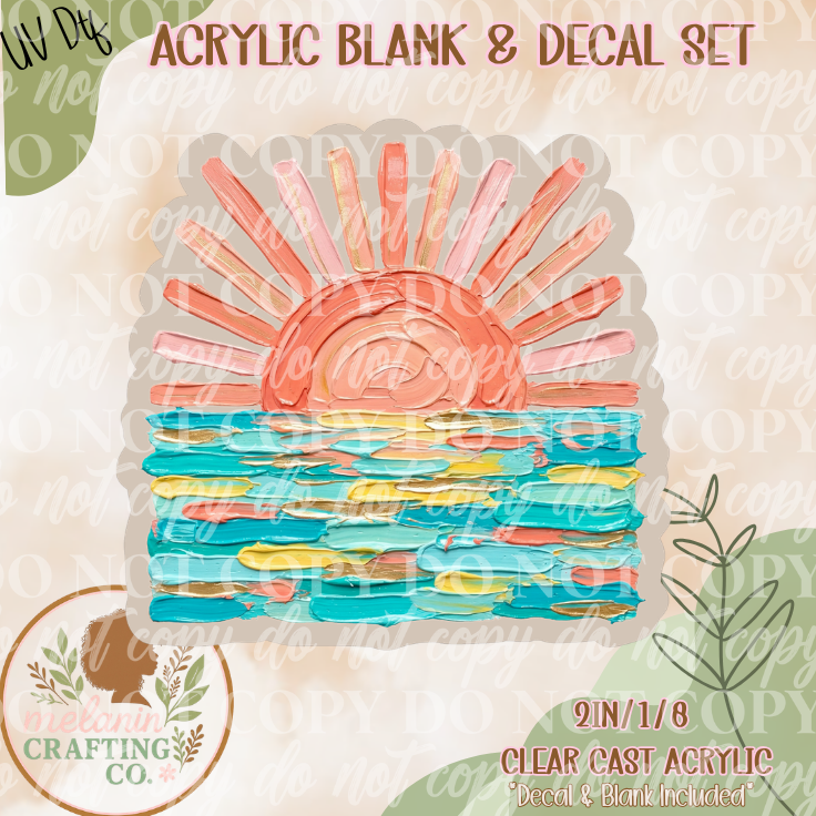 Beach Sunset UV Dtf Acrylic Blank Set