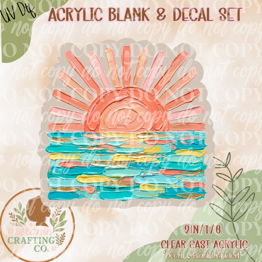 Beach Sunset UV Dtf Acrylic Blank Set