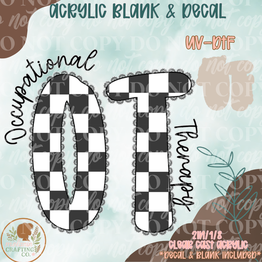 OT Checkered UV DTF Acrylic Blank Set