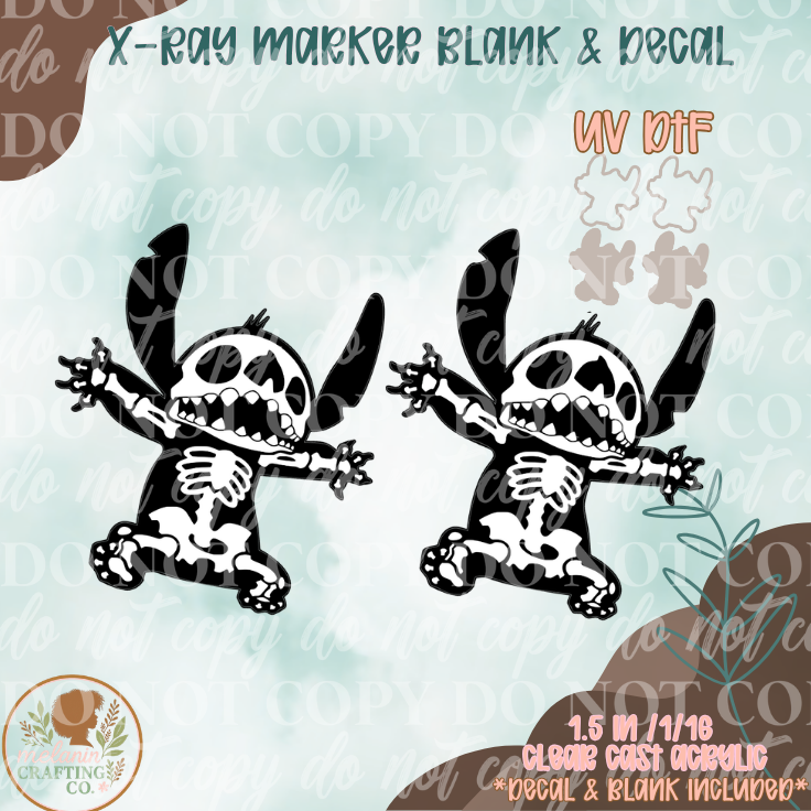 Skeletal Alien X-Ray Markers (UV Dtf Included)