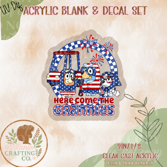 Patriotic Grannies UV Dtf Acrylic Blank Set