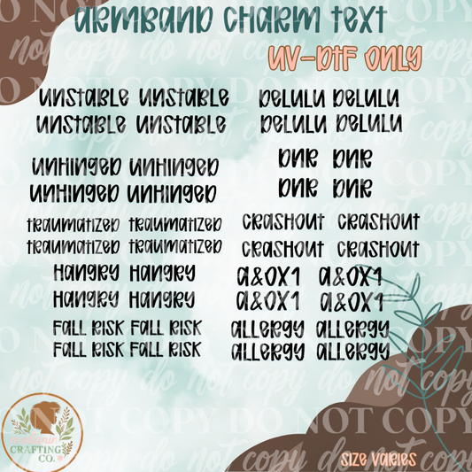 Armband Charm Text