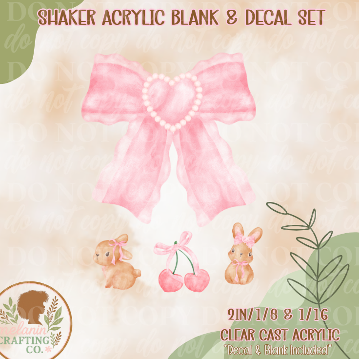 Coquette Easter Bow  Acrylic Blank & Shaker Set