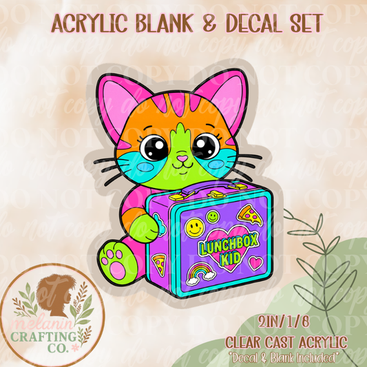 Lunch Box Kid Acrylic Blank & Decal Set