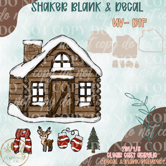 Winter Cabin Acrylic Blank & Shaker Set