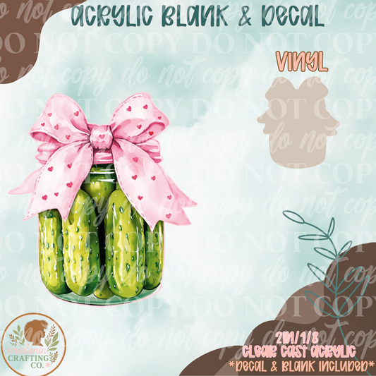 Coquette Pickles Jar Acrylic Blank & Decal Set