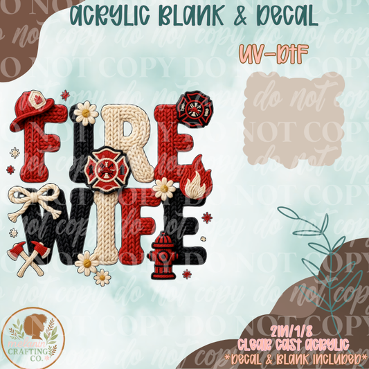 Fire Wife UV DTF Acrylic Blank Set