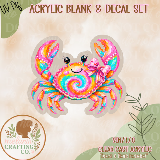 Beachy Crab UV DTF Acrylic Blank Set