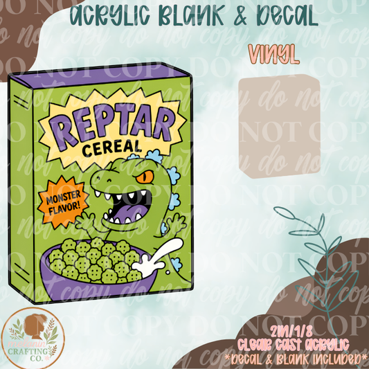 Reptar Cereal Acrylic Blank & Decal Set
