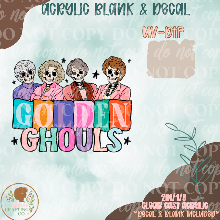 Golden Ghouls UV DTF Acrylic Blank Set
