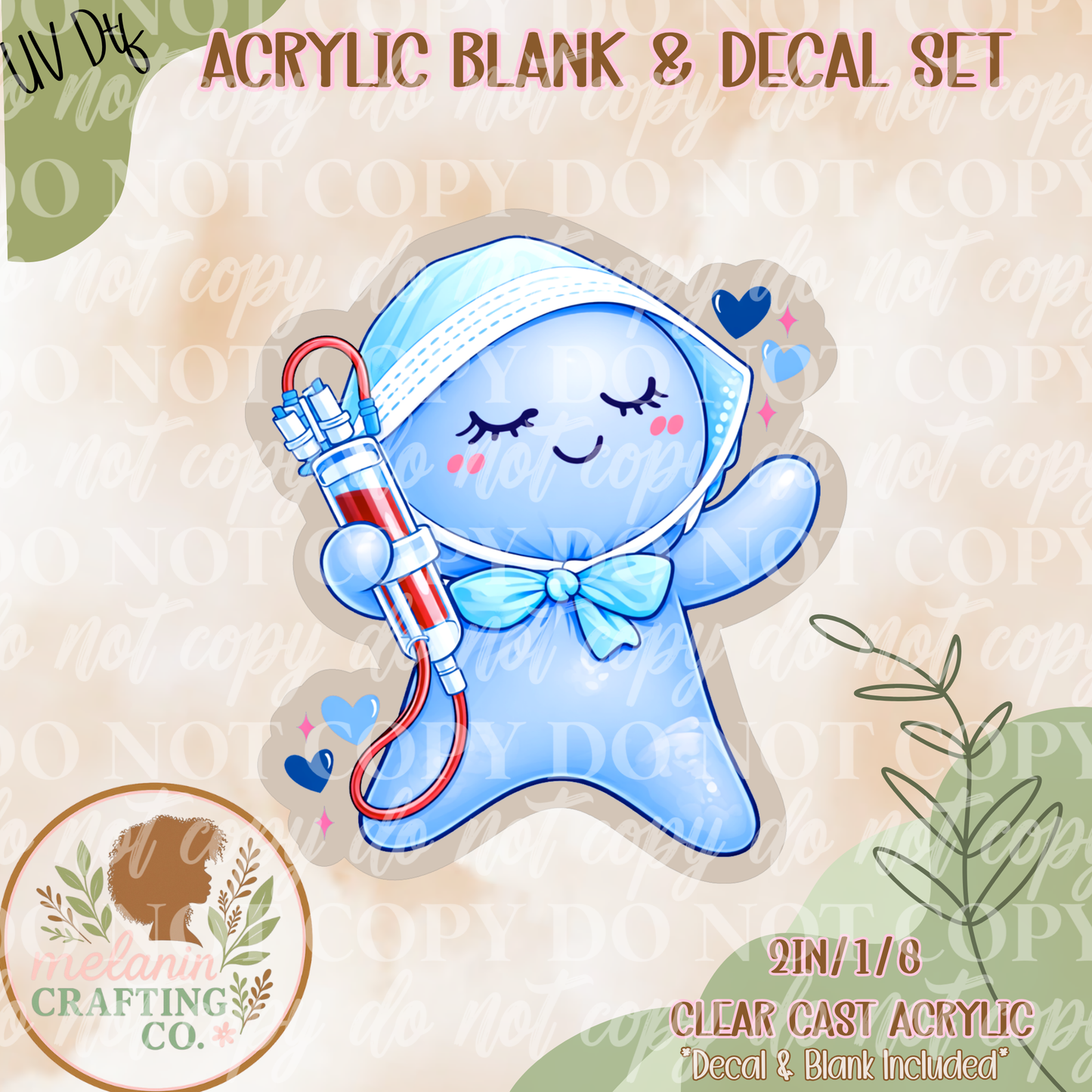 Dialysis Glove Doll UV Dtf Acrylic Blank Set