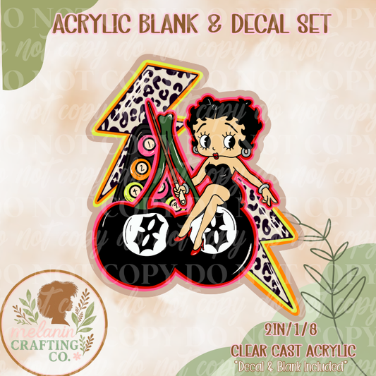 Boop Cherries  Acrylic Blank & Decal Set