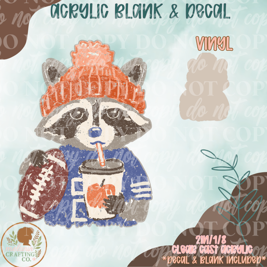 Sporty Racoon Acrylic Blank & Decal Set
