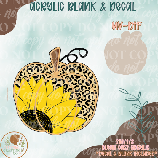 Sunflower Leopard Pumpkin UV DTF Acrylic Blank Set
